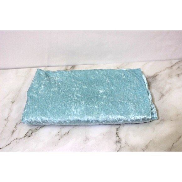PANNE VELVET CRUSHED VELOUR STRETCH FABRIC 62" W x 1.75 Yd Frosted Baby Blue - Picture 1 of 2